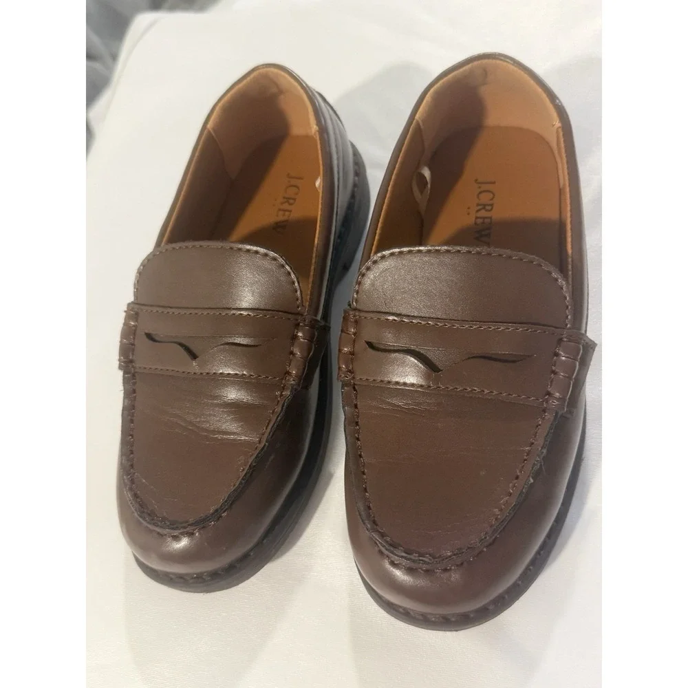 J.Crew Kids Brown Penny Loafers Youth Size 13 Slip On Dress Shoes Preppy School